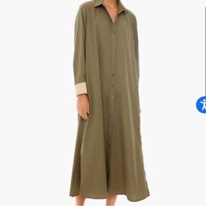 Tuckernuck Army Green Shiver Shirt Dress